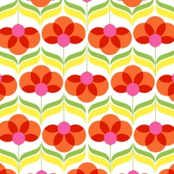 Tissue-Serviette 33 x 33 cm Geo Flowers Red 3-lagig