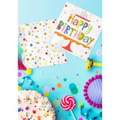 Tissue-Serviette 33 x 33 cm Happy B-Day Colour 3-lagig