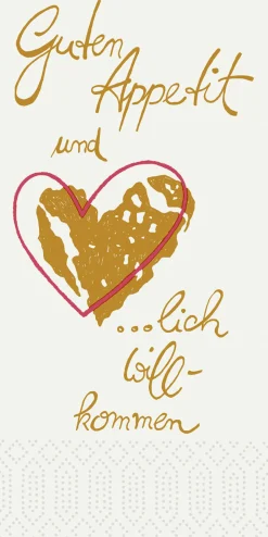 Tissue-Serviette 40 x 40 cm Herzlich Willkommen 2-lagig