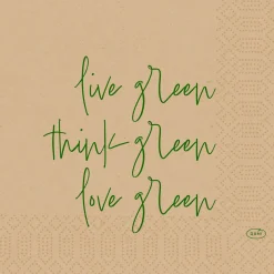 Tissue-Serviette 33 x 33 cm Love Green Natural 3-lagig