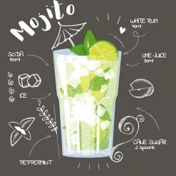 Tissue-Serviette 24 x 24 cm Mojito Black 3-lagig