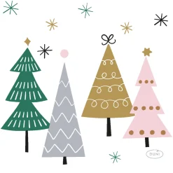 Tissue-Serviette 24 x 24 cm Noel Trees 3-lagig