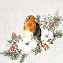 Tissue-Serviette 24 x 24 cm Robin Forest 3-lagig