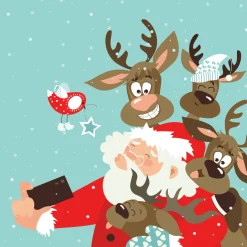 Tissue-Serviette 33 x 33 cm Selfie Santa 3-lagig