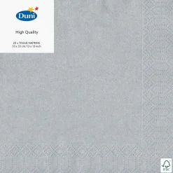 Tissue-Serviette 33 x 33 cm Silver 3-lagig