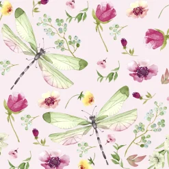 Tissue-Serviette 24 x 24 cm Summer Field Pink 3-lagig