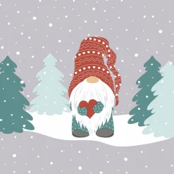 Tissue-Serviette 24 x 24 cm Tomte in Forest 3-lagig