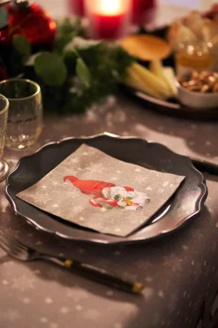 Tissue-Serviette 33 x 33 cm Winter Flakes Tomte 3-lagig