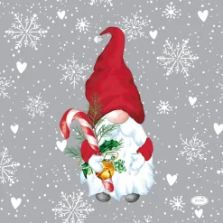 Tissue-Serviette 33 x 33 cm Winter Flakes Tomte 3-lagig