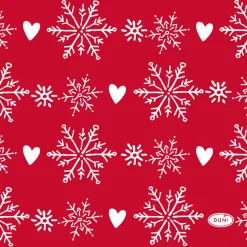 Tissue-Serviette 24 x 24 cm Winter Flakes Hearts 3-lagig