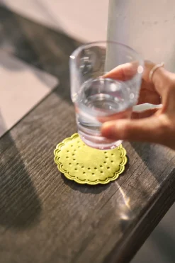 Tissue-Untersetzer, rund Ø 7,5 cm Kiwi Mehrlagig