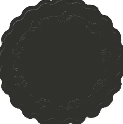 Tissue-Untersetzer, rund Ø 9 cm Schwarz Mehrlagig