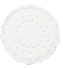 Tissue-Untersetzer, rund Ø 7,5 cm Weiß Mehrlagig