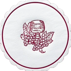 Tissue-Untersetzer, rund Ø 10 cm Grapes Bordeaux Mehrlagig