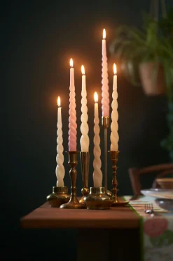 Twisted Candles 280 x Ø 22 mm 8 Std. Cream